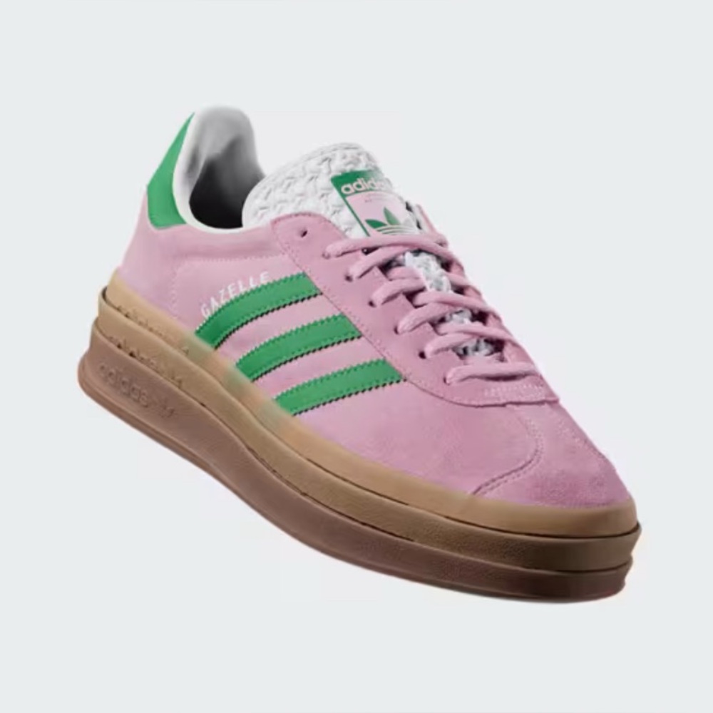 Adidas Gazelle Suede Pink with Green Stripes